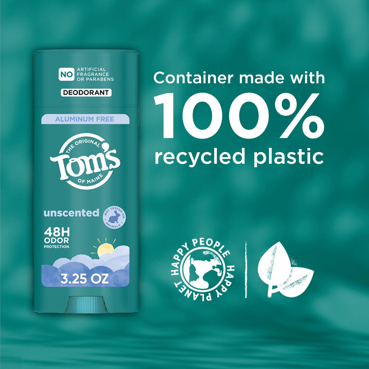 Tom's of Maine underarm application showing gentle, non-irritating finish