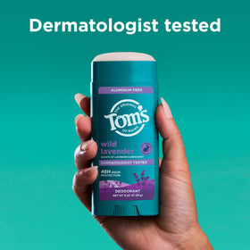 Tom's of Maine applying underarm to show easy, no-residue benefit