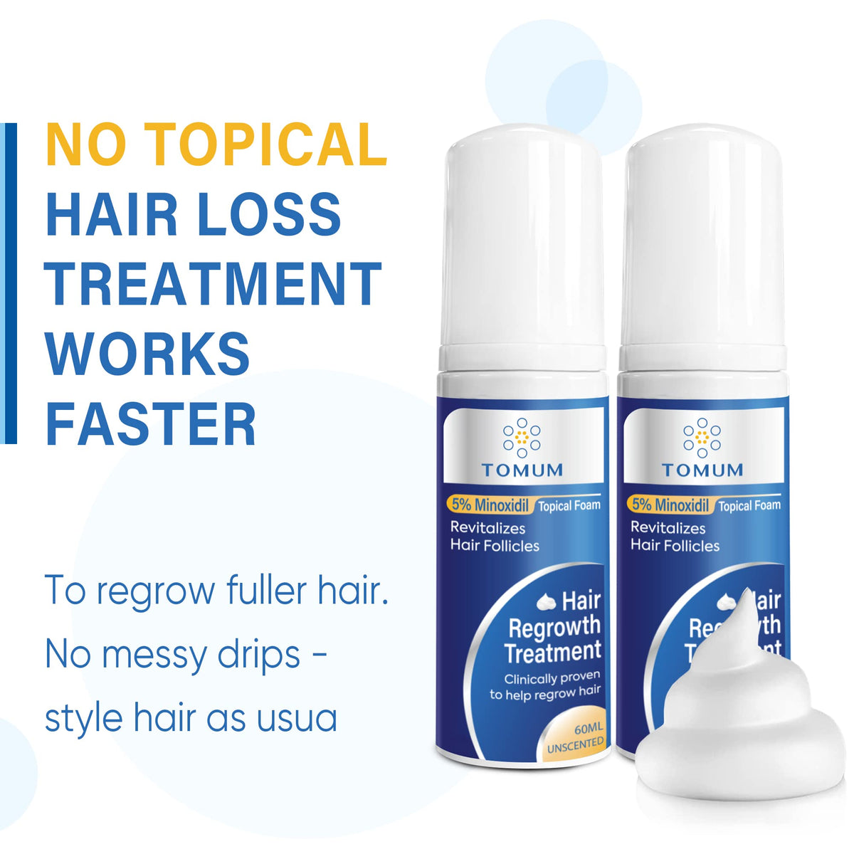 TOMUM application on scalp illustrating targeted use and easy integration into routine