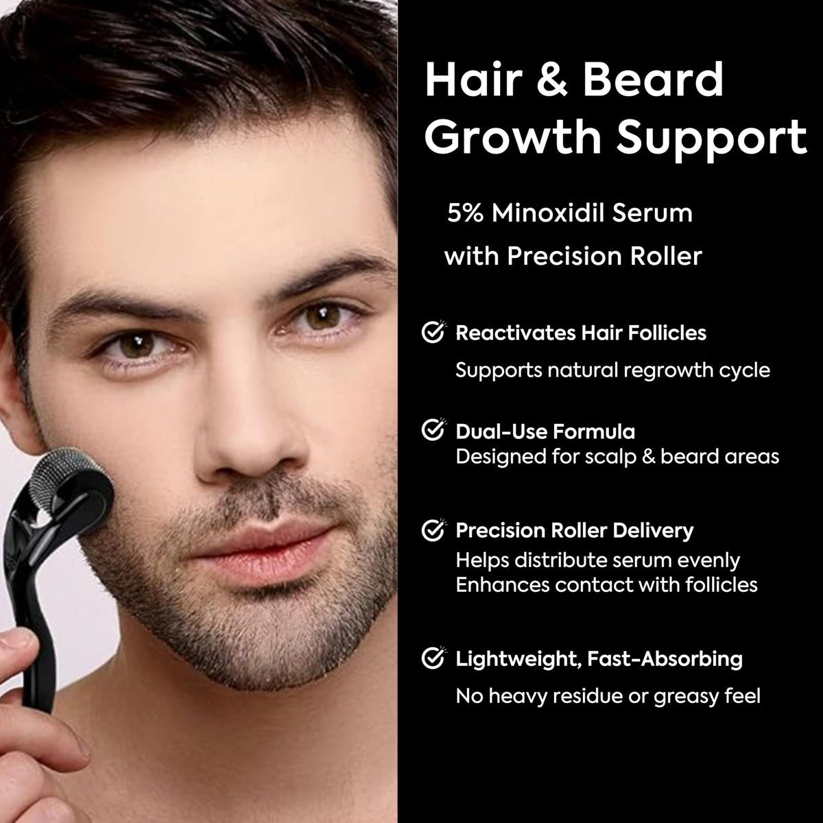 TOMUM before and after beard results demonstrating fuller facial hair