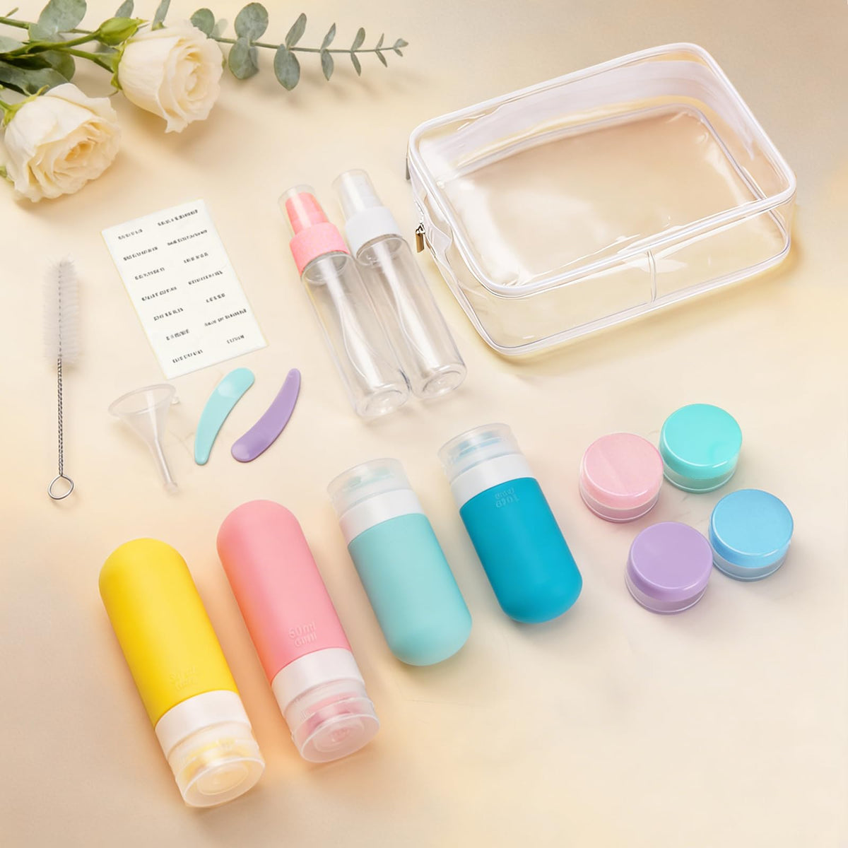 Tonater bottles next to a hand for scale demonstrating compact, carry-on friendly size