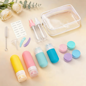 Tonater bottles next to a hand for scale demonstrating compact, carry-on friendly size
