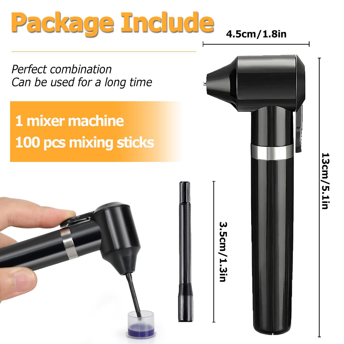TONBAO top button detail highlighting one-touch control for quick pigment blending