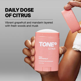 TONE Citrus stick texture close-up showing smooth glide and moisturizing richness