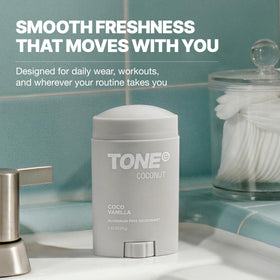 TONE creamy stick texture close-up highlighting moisturizing finish