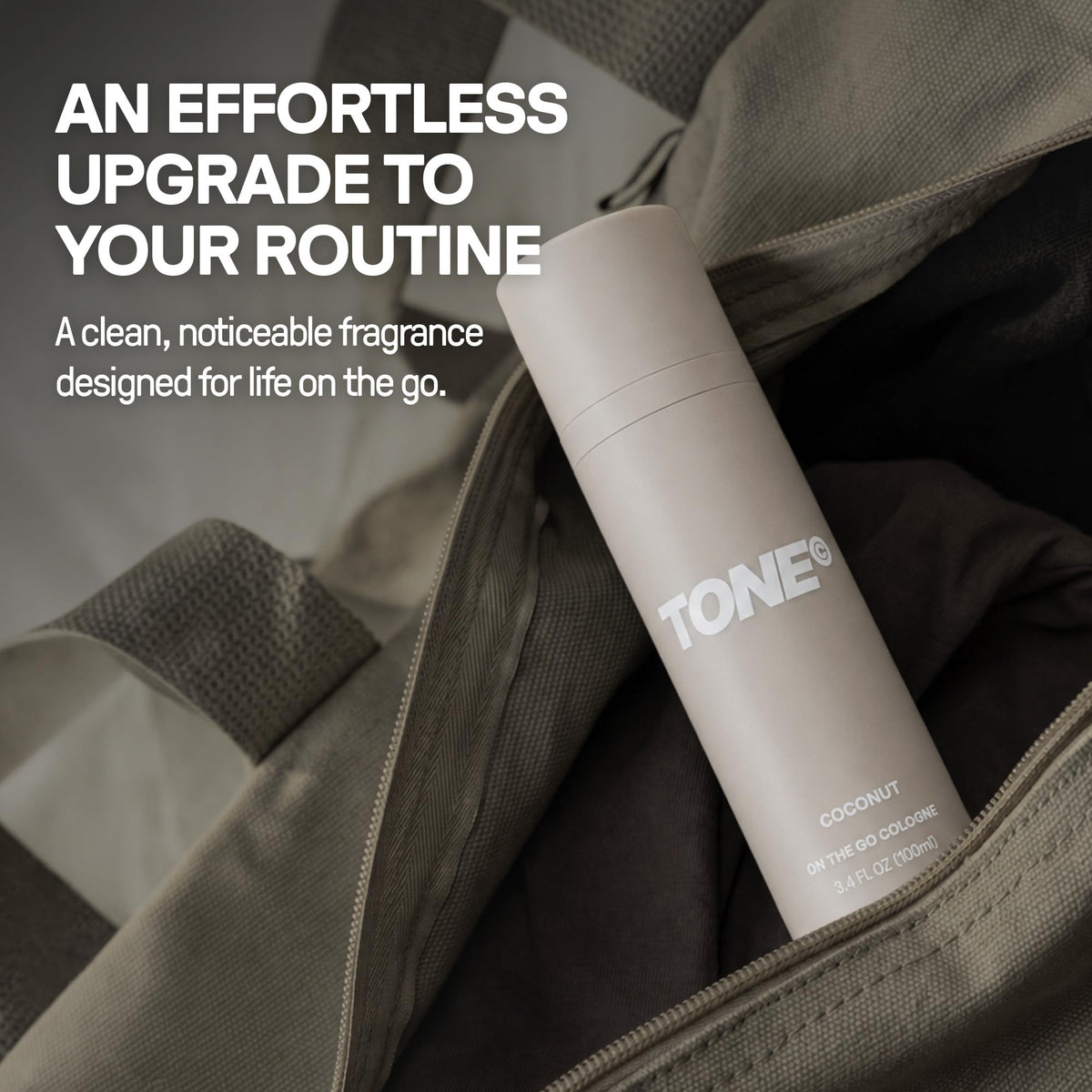 Side profile of TONE Exclusive bottle showing durable non-glass construction