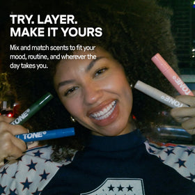 TONE Exclusive fine mist spray texture demonstrating even, light application
