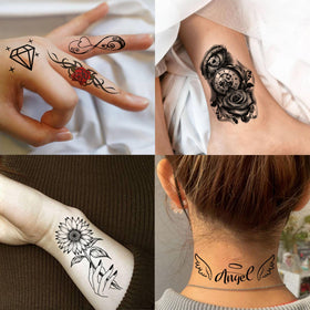 Toneoldshu festival-style model wearing mixed tattoos, cohesive look for events
