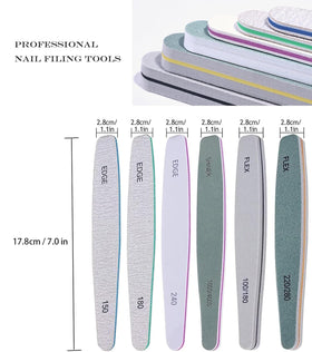 Tonokails straight files arranged to show coarse grit for efficient length reduction benefit speed