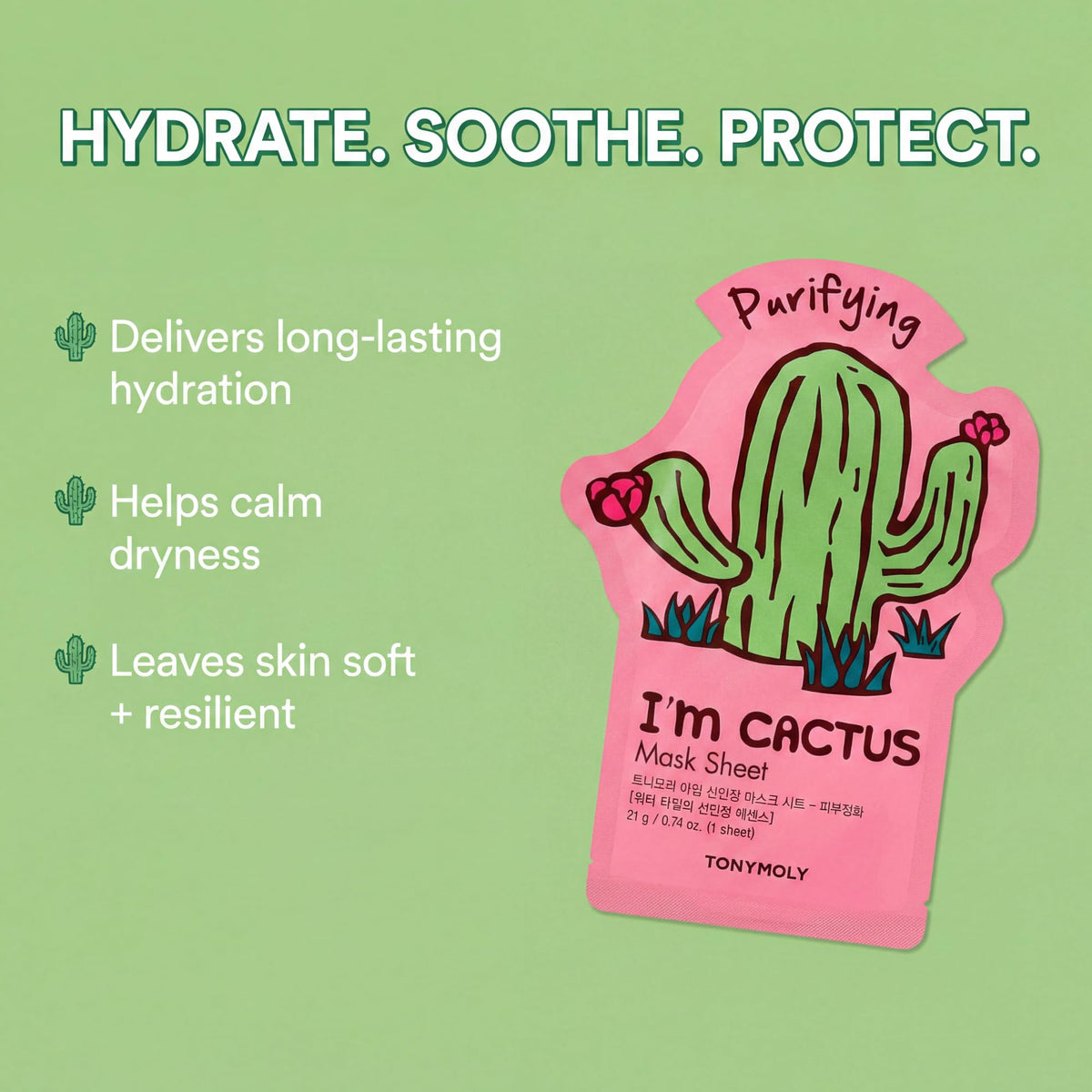 TONYMOLY cactus mask essence pouring from sachet to show hydrating concentrate