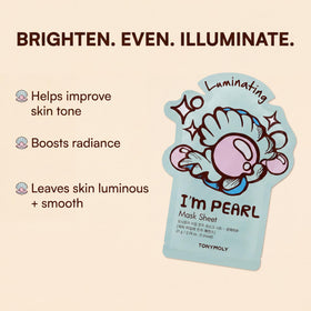 TONYMOLY pearl mask pulp sheet texture demonstrating soft three-layer design