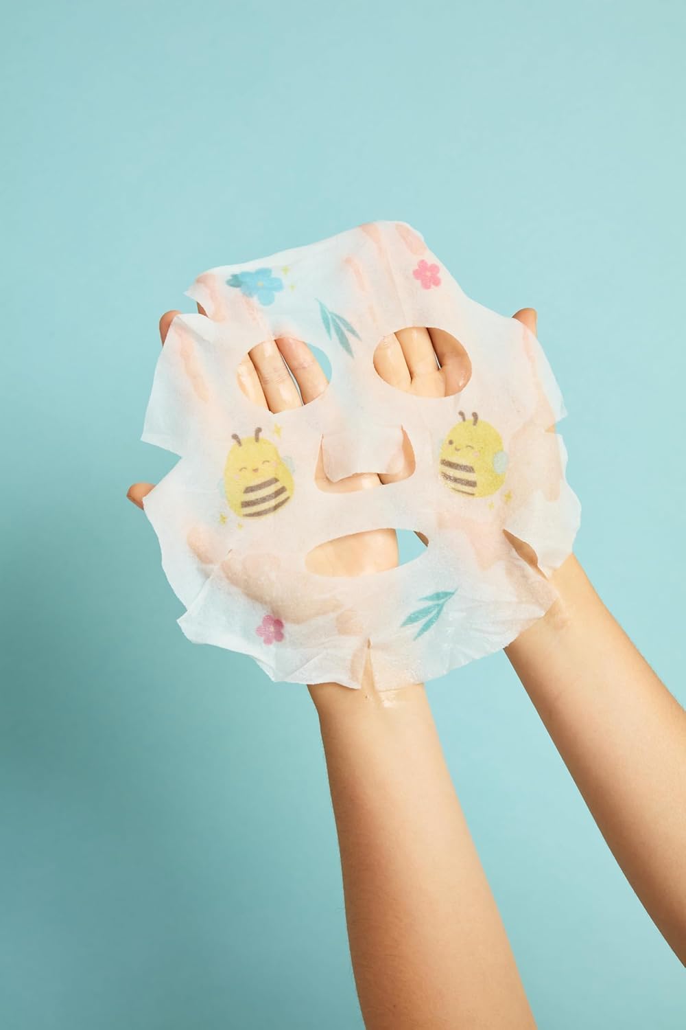 TONYMOLY mask worn on model delivering relaxing self-care and immediate hydration