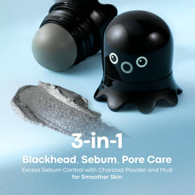 TONYMOLY close-up of balm texture revealing charcoal specks and gentle exfoliant for smooth skin