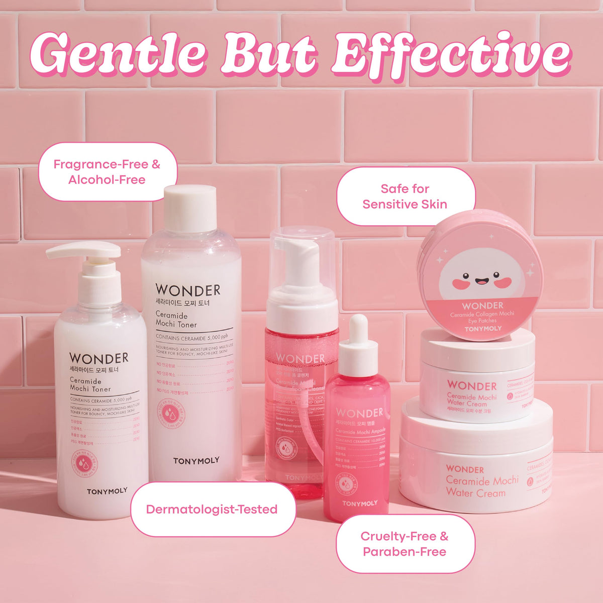 TONYMOLY ingredients label closeup showing ceramide and hyaluronic info