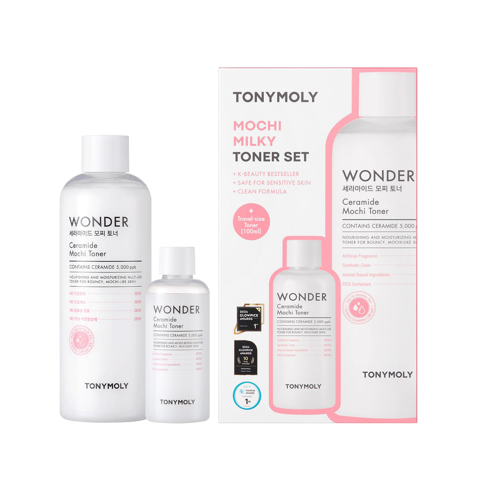 TONYMOLY front bottle packaging showing value-size duo and benefits