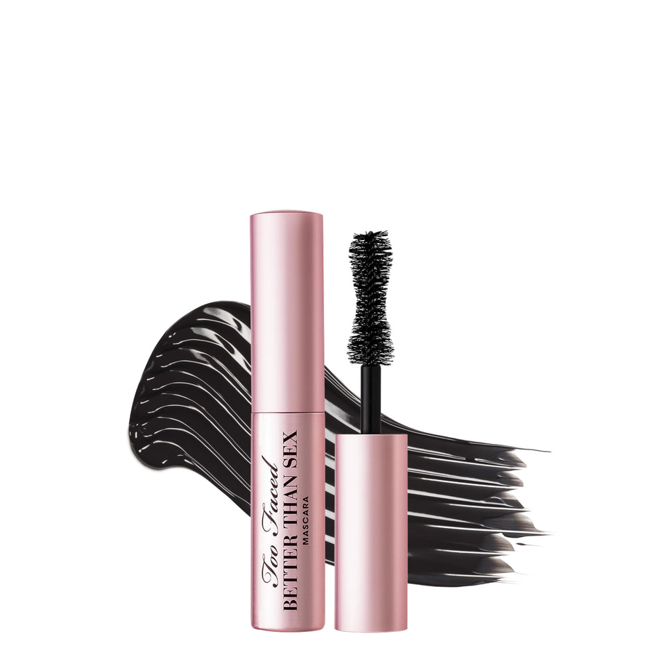 Too Faced front packaging showing travel-size mascara, perfect for travel