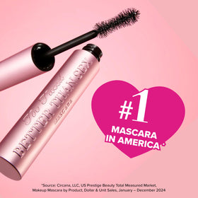Too Faced mascara used in evening look illustrating bold eye impact