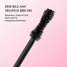 Too Faced wand with product coating lashes for intense volume and length