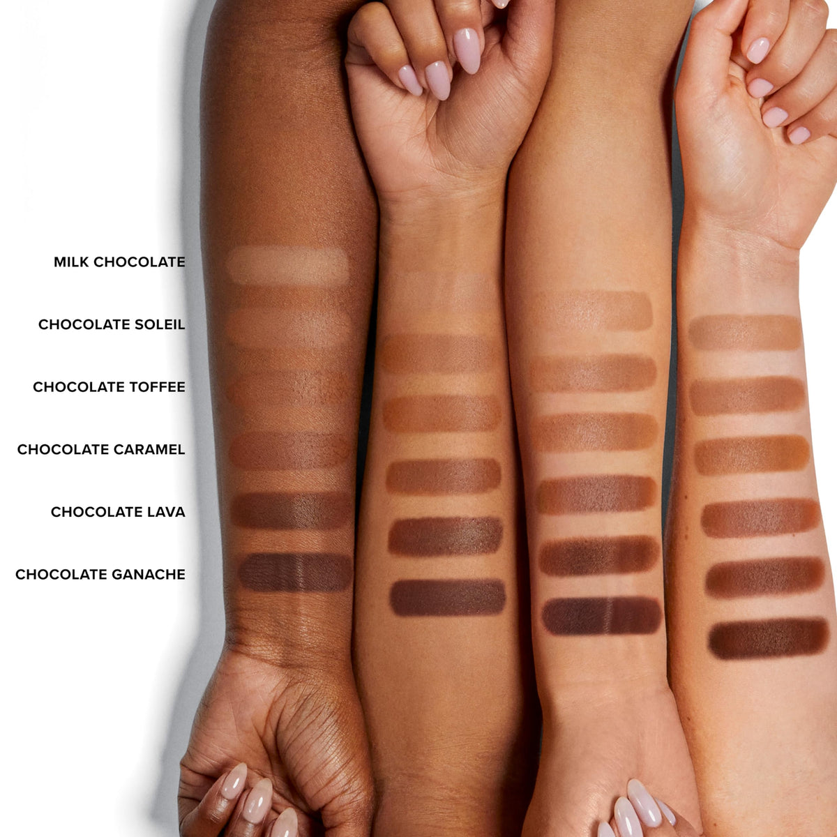 Too Faced bronzer applied on model showing natural sun-kissed contouring benefit
