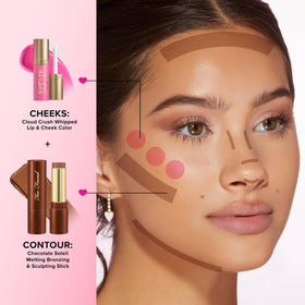 Too Faced Chocolate Soleil in a makeup bag showing portability and on-the-go touchup convenience