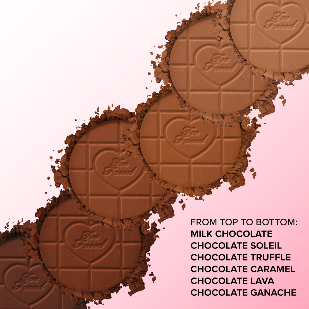 Too Faced compact beside a coin showing 0.28 oz size and handbag-friendly benefit
