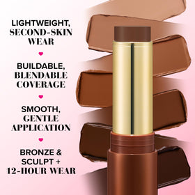 Too Faced swatch on arm demonstrating buildable coverage and natural warmth
