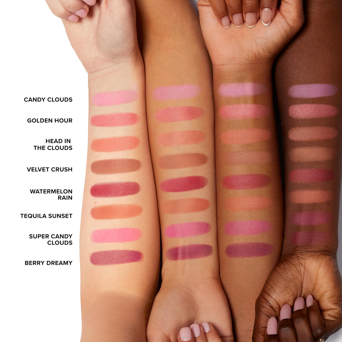 Too Faced label close-up listing naturally derived ingredients and vegan benefit