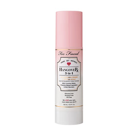 Too Faced hangover front packaging showing bottle and brand, highlights hydrating mist