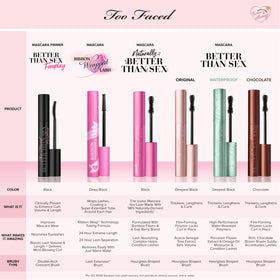 Too Faced ingredients label detail showing conditioning extracts and clarity benefit
