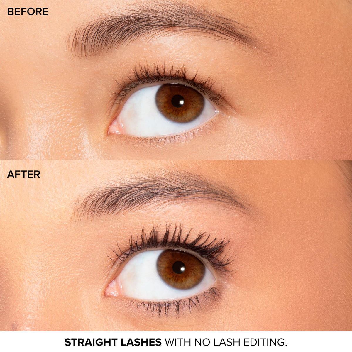 Too Faced product label and certification close-up showing vegan and ophthalmologist-tested benefit