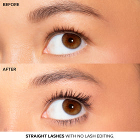 Too Faced product label and certification close-up showing vegan and ophthalmologist-tested benefit