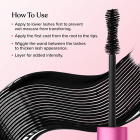 Too Faced before and after lashes demonstrating visible length and volume benefit