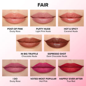 Too Faced close-up of plumped lips after application with visible lift