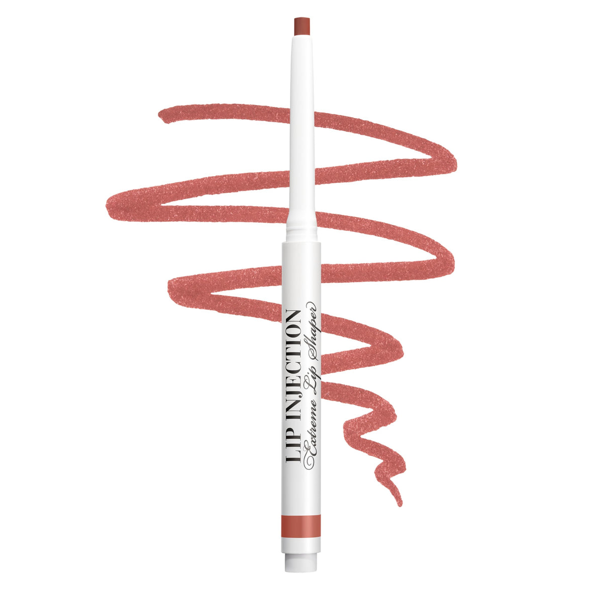 Too Faced front view of lip shaper showing sleek pencil and cap, flattering definition