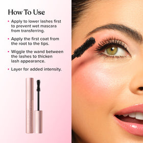 Too Faced on lashes before and after to show dramatic length and volume