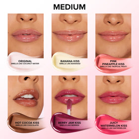 Too Faced Pillow Balm tube beside a lipstick for scale showing travel-friendly size benefit