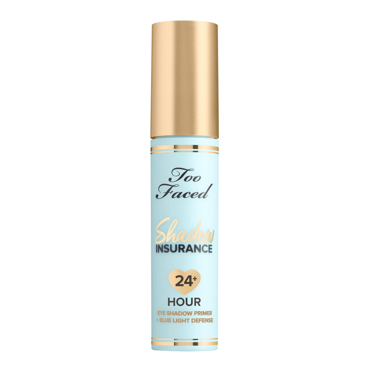 Too Faced primer inside a makeup bag illustrating portability and on-the-go use