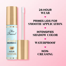 Too Faced texture swatch on skin revealing weightless, blendable primer finish