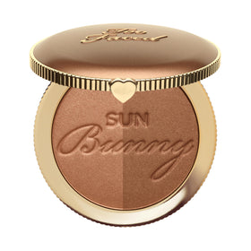 Too Faced Sun Bunny front compact showing dual shades and compact design benefit: easy layering