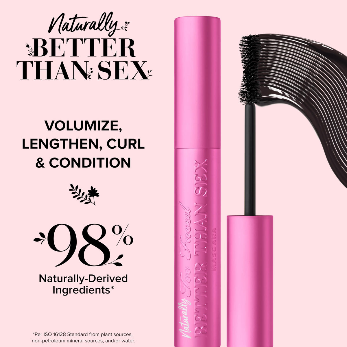 Too Faced wand coated in formula showing smooth texture and even application benefit