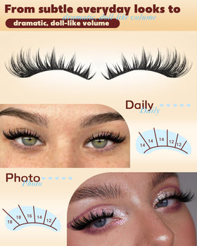 TOOCHUNAG cluster application with tweezers on eyelid, demonstrates easy placement