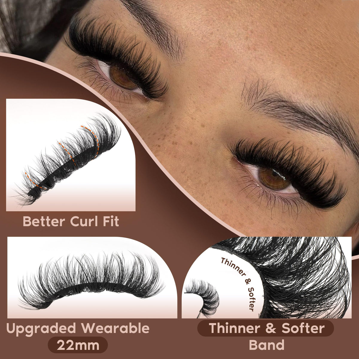 TOOCHUNAG lash band bending to show 1mm flexible strip comfort