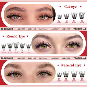 TOOCHUNAG lash clusters applied with tweezers for easy DIY benefit