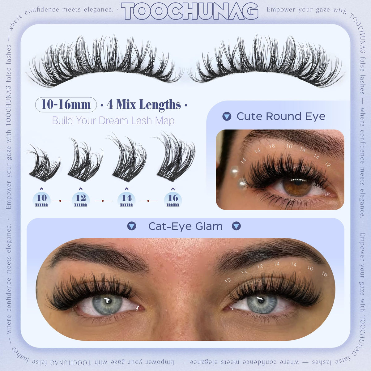 TOOCHUNAG comparison of 10–16mm clusters for customizable length