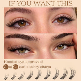 TOOCHUNAG length swatches 7–15mm displayed to customize cat-eye