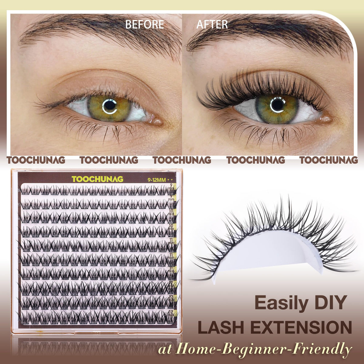 TOOCHUNAG thin short band detail for invisible blend on lash line