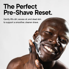 TOOLETRIES used near beard area illustrating targeted cleaning under facial hair