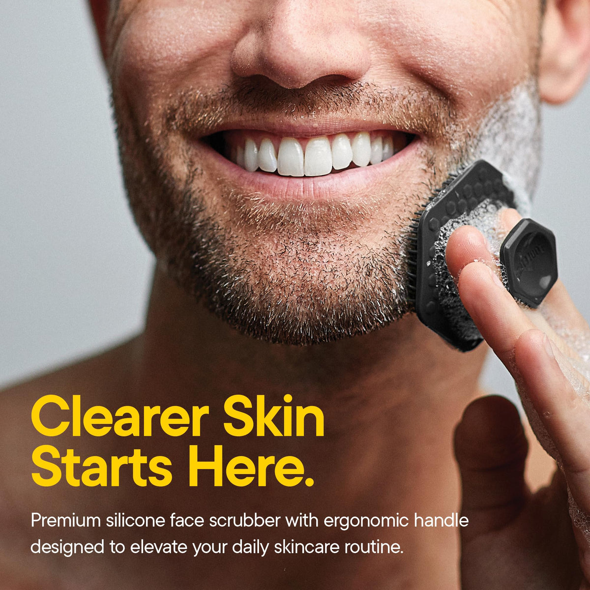 TOOLETRIES side profile highlighting ergonomic grip for precise facial control