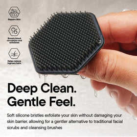 TOOLETRIES with foamy cleanser demonstrating effective lather and deeper clean