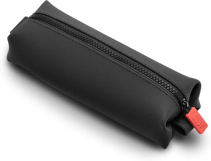 TOOLETRIES Koby Mini front view showing compact charcoal design and secure zipper